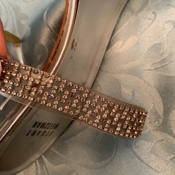 Stuart Weitzman Rhinestone Clear Heeled Sandals - Picture 7 of 7